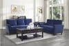 Dunleith Love Seat in Blue Fabric by Home Elegance - HEL-9348BUE-2 - Image 2 of 0