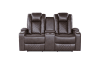 Caelan Power Double Reclining Love Seat in Dark Brown Fabric by Home Elegance - HEL-9366DB-2PWH - Image 1 of 0