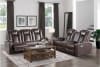 Caelan Power Double Reclining Love Seat in Dark Brown Fabric by Home Elegance - HEL-9366DB-2PWH - Image 2 of 0