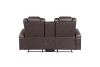 Caelan Power Double Reclining Love Seat in Dark Brown Fabric by Home Elegance - HEL-9366DB-2PWH - Image 5 of 0