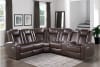 Caelan 3 Piece Power Reclining Sectional in Dark Brown Fabric by Home Elegance - HEL-9366DB-SC - Image 1 of 0