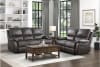 Dawson Double Reclining Love Seat in Brown Fabric by Home Elegance - HEL-9368BRW-2 - Image 2 of 0