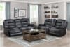 Fabian 2 Piece Double Reclining Sofa Set in 2-Tone Gray Fabric by Home Elegance - HEL-9388GRY - Image 1 of 0