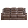 Putnam Power Double Reclining Sofa in Brown by Home Elegance - HEL-9405BR-3PW - Image 1 of 0