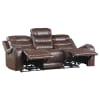 Putnam Power Double Reclining Sofa in Brown by Home Elegance - HEL-9405BR-3PW - Image 3 of 0