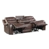 Putnam Power Double Reclining Sofa in Brown by Home Elegance - HEL-9405BR-3PW - Image 4 of 0