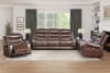 Putnam 2 Piece Power Double Reclining Sofa Set in Brown by Home Elegance - HEL-9405BR-PW - Image 2 of 0