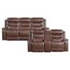 Putnam 2 Piece Power Double Reclining Sofa Set in Brown by Home Elegance - HEL-9405BR-PW - Image 3 of 0