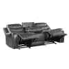 Putnam Double Reclining Sofa in Gray by Home Elegance - HEL-9405GY-3 - Image 4 of 0