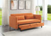 Greenway Convertible Studio Sofa with Pull-out Bed in Orange Velvet by Home Elegance - HEL-9406RN-3CL - Image 2 of 0