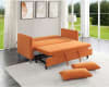 Greenway Convertible Studio Sofa with Pull-out Bed in Orange Velvet by Home Elegance - HEL-9406RN-3CL - Image 3 of 0