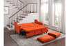 Adelia Convertible Studio Sofa Bed in Orange Fabric by Home Elegance - HEL-9428RN-3CL - Image 3 of 0