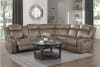 Centeroak 3 Piece Reclining Sectional in Sandy Brown Fabric by Home Elegance - HEL-9479SDB-SC - Image 1 of 0