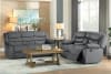Discus 2 Piece Double Reclining Sofa Set in Gray by Home Elegance - HEL-9526GY - Image 1 of 0