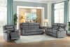 Discus 2 Piece Double Reclining Sofa Set in Gray by Home Elegance - HEL-9526GY - Image 2 of 0