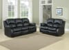 Cranley 2 Piece Double Reclining Sofa Set in Black by Home Elegance - HEL-9700BLK - Image 2 of 0