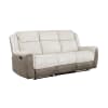 Harriette Double Reclining Sofa in Beige Chenille and Polished Microfiber Upholstery by Home Elegance - HEL-9703BE-3 - Image 1 of 0