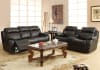 Marille Double Reclining Sofa in Black by Home Elegance - HEL-9724BLK-3 - Image 2 of 0