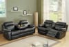 Marille Double Reclining Sofa in Black by Home Elegance - HEL-9724BLK-3 - Image 4 of 0