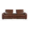 Sutton Power Double Reclining Loveseat with Center Console in Brown Top-Grain Leather by Home Elegance - HEL-9790BRW-2CNPWH - Image 3 of 0