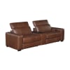Sutton Power Double Reclining Loveseat with Center Console in Brown Top-Grain Leather by Home Elegance - HEL-9790BRW-2CNPWH - Image 4 of 0