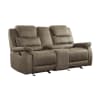 Shola Double Glider Reclining Love Seat in Brown by Home Elegance - HEL-9848BR-2 - Image 2 of 0