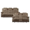 Shola Double Glider Reclining Love Seat in Brown by Home Elegance - HEL-9848BR-2 - Image 5 of 0