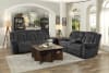 Nutmeg Double Reclining Sofa in Charcoal by Home Elegance - HEL-9901CC-3 - Image 3 of 0