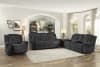 Nutmeg 2 Piece Double Reclining Sofa Set in Charcoal by Home Elegance - HEL-9901CC - Image 2 of 0