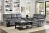 Muirfield Double Reclining Love Seat in Gray Fabric by Home Elegance - HEL-9913-2WC - Image 2 of 0