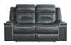 Darwan Double Lay Flat Reclining Love Seat in Dark Gray by Home Elegance - HEL-9999DG-2 - Image 1 of 0