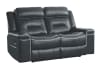 Darwan Double Lay Flat Reclining Love Seat in Dark Gray by Home Elegance - HEL-9999DG-2 - Image 2 of 0