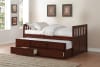Rowe Twin/Twin Trundle Bed with Two Storage Drawers in Dark Cherry by Home Elegance - HEL-B2013PRDC-1 - Image 2 of 0