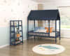 Sloane 5 Piece Twin Canopy Platform Bedroom Set in Navy Blue Finish by Home Elegance - HEL-B2024BUCP - Image 2 of 0