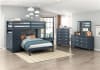 Youth-Sloane Twin/Full Loft Bunk Bed in Navy Blue Finish by Home Elegance - HEL-B2024BULTF-1 - Image 2 of 0