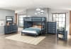 Youth-Sloane Twin/Full Loft Bunk Bed in Navy Blue Finish by Home Elegance - HEL-B2024BULTF-1 - Image 3 of 0