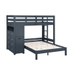 Youth-Sloane Twin/Full Loft Bunk Bed in Navy Blue Finish by Home Elegance - HEL-B2024BULTF-1 - Image 4 of 0