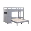 Youth-Sloane Twin/Full Loft Bunk Bed in Gray Finish by Home Elegance - HEL-B2024GYLTF-1 - Image 4 of 0