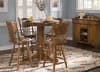 Nostalgia Round Pub Table 3 Piece Dining Set with 24 Inch Press Back Barstools in Medium Oak Finish by Liberty Furniture - 10-B51724 - Image 1 of 0