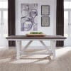 Farmhouse Trestle Table 5 Piece Dining Set in Two Tone White w/ Wood Tone Top Finish by Liberty Furniture - LIB-139WH-CD-5TRS - Image 2 of 0