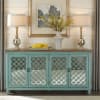 Kensington 4 Door Accent Cabinet in Turquoise Finish with Worn Wood Tone Top by Liberty Furniture - 2011-AC7236 - Image 1 of 0