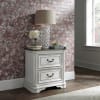 Magnolia Manor Panel Upholstered Mirrored Bed in Antique White Finish by Liberty Furniture - 244-BR-OQUB - Image 4 of 0