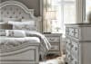 Magnolia Manor Upholstered Bed 6 Piece Bedroom Set in Antique White Finish by Liberty Furniture - 244-BR-QUBDMN - Image 3 of 0