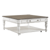 Magnolia Manor 3 Piece Oversized Square Cocktail Table Set in Antique White & Weathered Bark Finish by Liberty Furniture - LIB-244-OT-A3PCS - Image 3 of 0