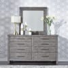 Modern Farmhouse Panel Bed 6 Piece Bedroom Set in Distressed Dusty Charcoal Finish by Liberty Furniture - 406-BR-QPBDMN - Image 4 of 0