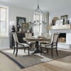 Americana Farmhouse Single Pedestal Table 5 Piece Dining Set in Dusty Taupe and Black Finish by Liberty Furniture - 615-DR-5PDS-B - Image 1 of 0