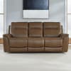 Collins Zero Gravity Triple Power Reclining Sofa in York Chestnut Leather by Liberty Furniture - 7016CN-33P - Image 1 of 0