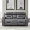 Chapman Zero Gravity Dual Power Reclining Console Loveseat in Aline Blue Gray Leather by Liberty Furniture - 7019BG-22P - Image 1 of 0