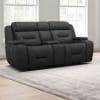 Chapman Zero Gravity Dual Power Reclining Console Loveseat in Aline Coal Leather by Liberty Furniture - 7019CO-22P - Image 1 of 0