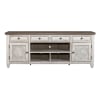 Heartland 76 Inch Tile TV Console in Antique White w/ Tobacco Top Finish by Liberty Furniture - LIB-824-TV76T - Image 3 of 0